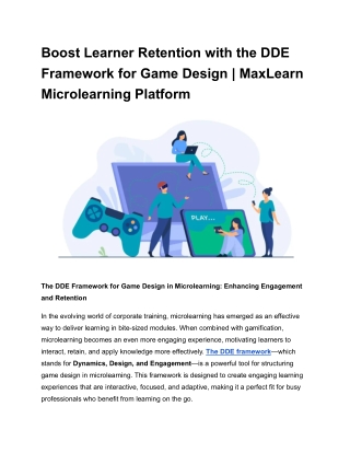 Boost Learner Retention with the DDE Framework for Game Design _ MaxLearn Microlearning Platform