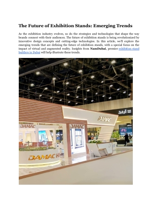 The Future of Exhibition Stands: Emerging Trends Shaping the Industry