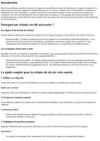 Le guide complet pour la refonte du site de votre mairie