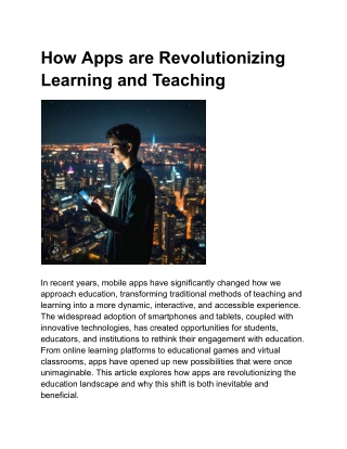 How Apps are Revolutionizing Learning and Teaching