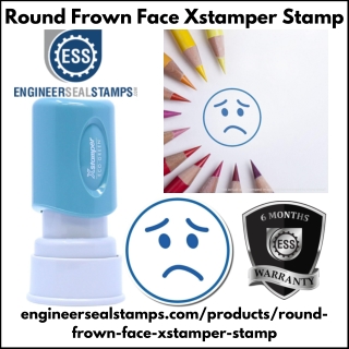 Round Frown Face Xstamper Stamp – Ideal for Educators