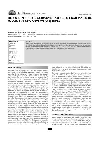 REDESCRIPTION OF OSCHIOUS SP. AROUND SUGARCANE SOIL IN OSMANABAD DISTRICT(M.S) I
