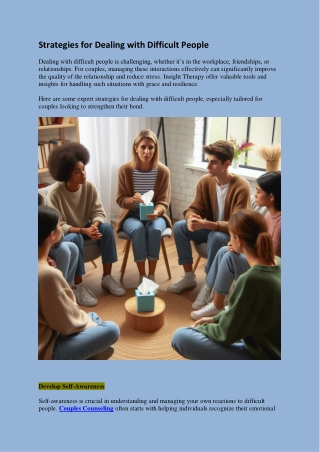 Strategies for Dealing with Difficult People