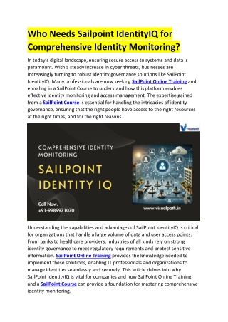 Sailpoint Online Training | Sailpoint Course