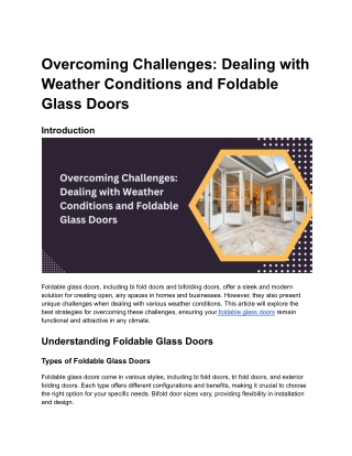 Overcoming Challenges_ Dealing with Weather Conditions and Foldable Glass Doors