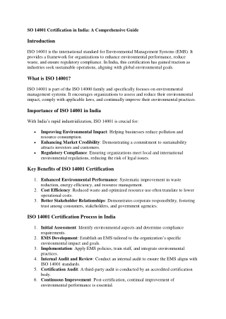 iso 14001 certification in india