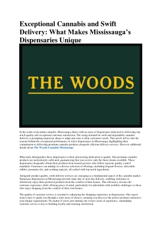 The Woods Cannabis Besy in Mississauga