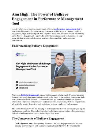 Aim High The Power of Bullseye Engagement in Performance Management Tool