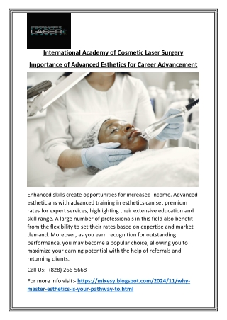 Mastering Esthetics Advanced Techniques for Skin Care Experts