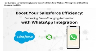 How Businesses are Transforming Customer Support with Salesforce WhatsApp API Integration