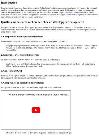Quelles compétences rechercher chez un développeur en agence ?
