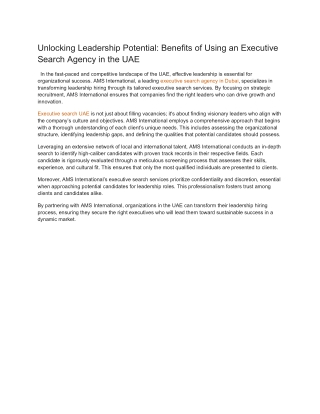 Unlocking Leadership Potential_ Benefits of Using an Executive Search Agency in the UAE