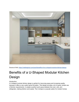 Benefits of a U-Shaped Modular Kitchen Design