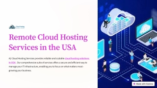 Remote Cloud Hosting Services in USA