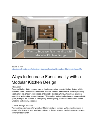 Ways to Increase Functionality with a Modular Kitchen Design