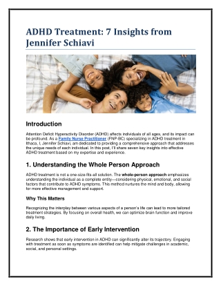 ADHD Treatment: 7 Insights from Jennifer Schiavi