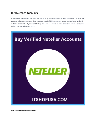 Buy Neteller Accounts