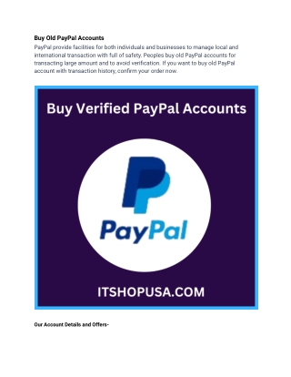 Buy Old PayPal Accounts