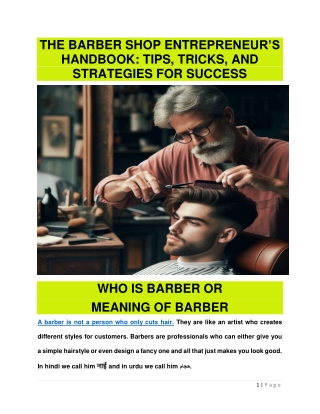 The Barber Shop Entrepreneur's Handbook: Tips, Tricks, & Strategies for Success