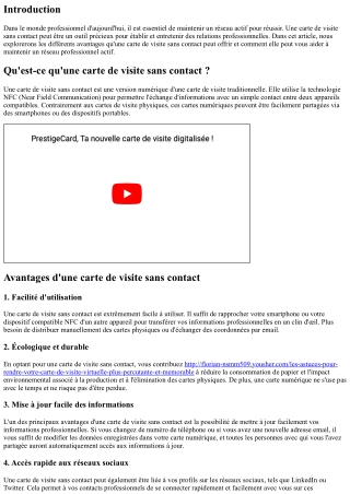 Comment une carte de visite sans contact peut vous aider à maintenir un réseau p