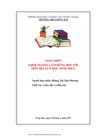 Khơi nguồn cảm hứng đối với môn Địa lí ở học sinh THCS