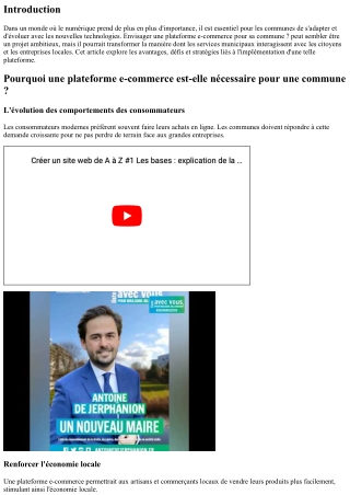 Envisager une plateforme e-commerce pour sa commune ?