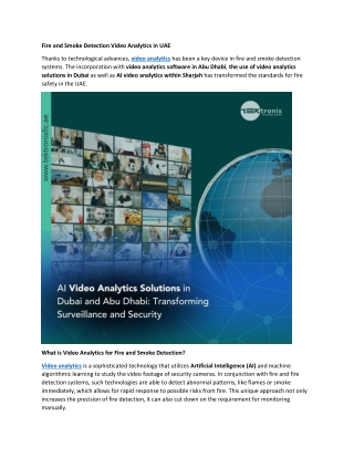 Fire and Smoke Detection Video Analytics in UAE