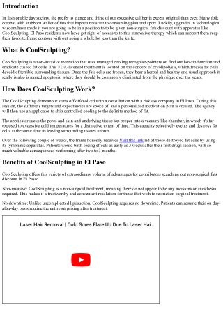 Non-surgical Fat Reduction with CoolSculpting in El Paso