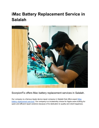 iMac Battery Replacement Service in Salalah