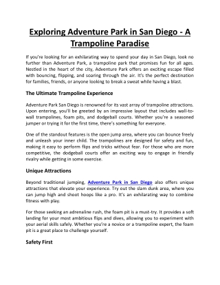 Exploring Adventure Park in San Diego - A Trampoline Paradise