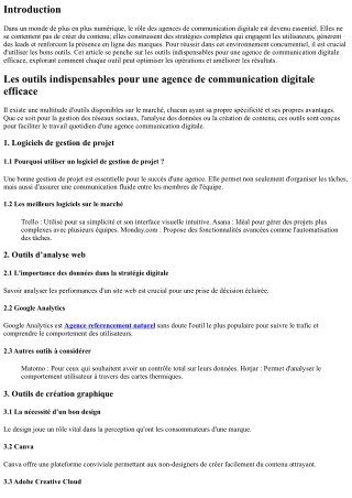 Les outils indispensables pour une agence de communication digitale efficace