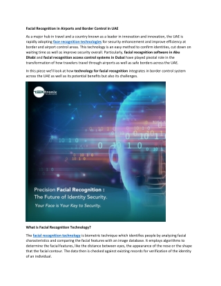 Facial Recognition in Airports and Border Control in UAE