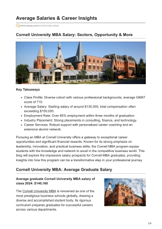 Cornell University MBA Salary Guide: Average Salaries & Career Insights
