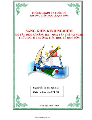 Rèn kỹ năng hát múa tập thể và nghi thức Đội ở trường tiểu học Lê Qúy Đôn