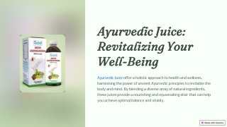 Ayurvedic Juice: Revitalizing Your Well Being