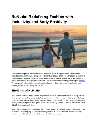 NuNude_ Redefining Fashion with Inclusivity and Body Positivity