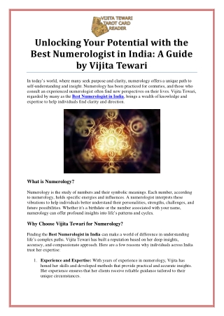 Get Accurate Predictions from the Best Numerologist in India