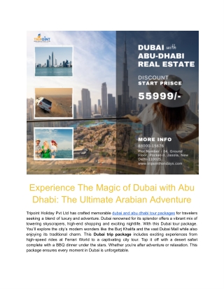 Experience The Magic of Dubai with Abu Dhabi - The Ultimate Arabian Adventure