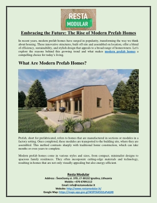 Embracing the Future The Rise of Modern Prefab Homes
