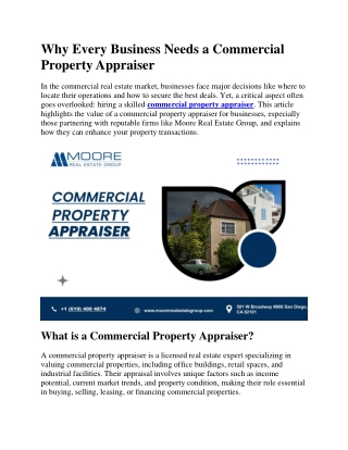 Why Every Business Needs a Commercial Property Appraiser