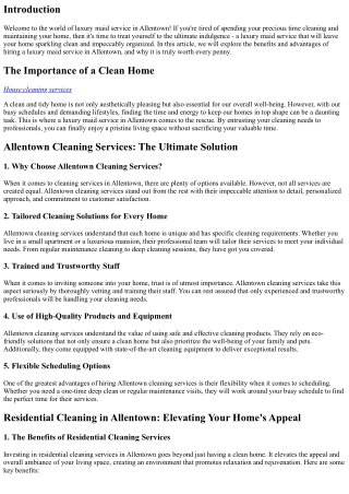 Luxury Maid Service in Allentown: Worth Every Penny