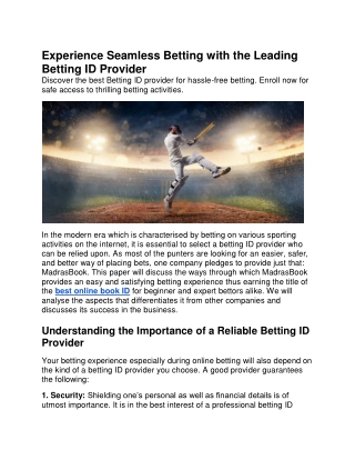 Experience Seamless Betting with the Leading Betting ID Provider