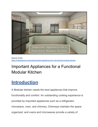 Important Appliances for a Functional Modular Kitchen