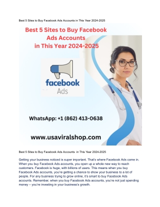 Best 5 Sites to Buy Facebook Ads Accounts in This Year 2024-2025