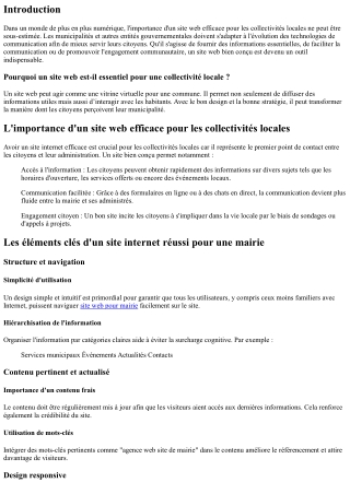 L'importance d'un site web efficace pour les collectivités locales