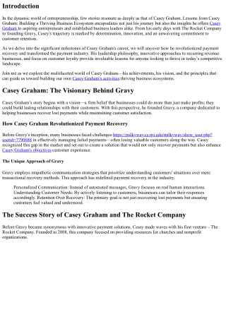 Lessons from Casey Graham: Building a Thriving Business Ecosystem
