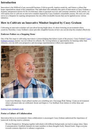 How to Cultivate an Innovative Mindset Inspired by Case Gham
