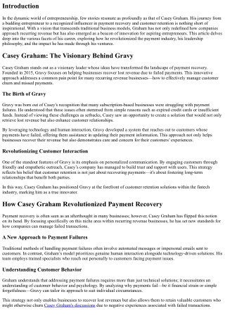 From Founder to Influencer: The Rise of Casey Graham