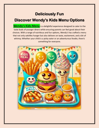 Deliciously Fun Discover Wendy's Kids Menu Options