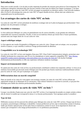 Les cartes de visite NFC en bois : une nouvelle tendance éco-responsable